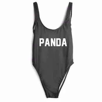 O singură bucată costume de baie PANDA scrisoare de imprimare femei costume de baie costum de baie costume de baie beachwear salopeta salopetă