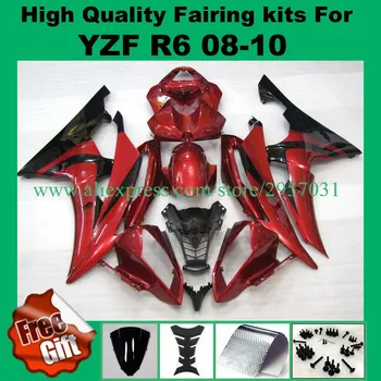 Injecție Carenaje+9 cadouri Matt Red Pentru Yamaha YZF R6 08 09 10 11 12 13 14 15 YZF-R6 2008-ABS Motocicleta Carenaj Kit