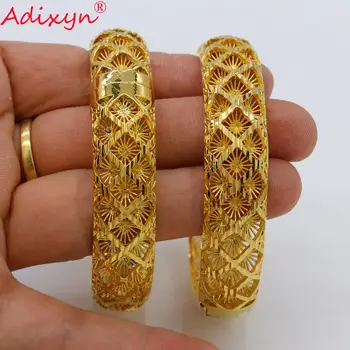 Adixyn 2 buc Brand de Lux de Aur de Culoare la Modă Cupru Manșetă Bracelace Pentru Femei Etiopian Orientul Mijlociu Nunta Cadouri Bijuterii N080815
