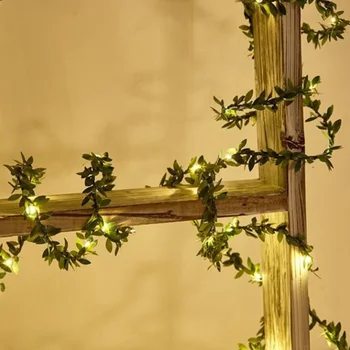 Simulate verde frunze de trestie de zahăr a CONDUS sârmă de cupru lampă șir de energie solară maple leaf a crescut decor festiv de Crăciun lumini de felinar