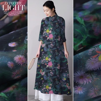 Digital mătase imprimate tesatura lenjerie rochie cheongsam chineză tesatura de matase naturala tesatura lenjerie en-gros de pânză