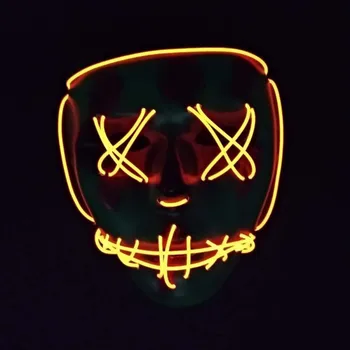 Halloween LED Neon Masca Aprinde Petrecere Stralucitoare elemente de Recuzită De Purjare An Electoral Mare Strălucire ciudată În Întuneric Măști Costume Cosplay #