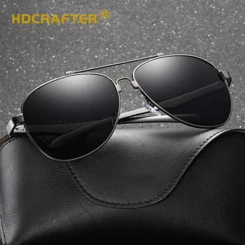 2018 HDCRAFTER Pilot Bărbați ochelari de Soare Polarizat Aluminiu Magneziu Nuante de Memorie Cadru Om Ochelari Retro Nuante UV400