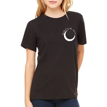 2019 Moda Femei T-shirt drăguț și Piatră Ghidat De Luna Femei T-Shirt Moale Stins Tricou Negru S-3xl Vara Tricou
