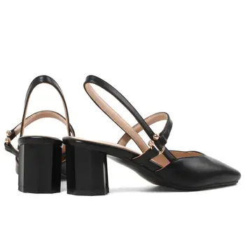 Noi 2019 Vara Femei Sandale De Moda Casual Pătrat Tocuri Flip Flops Brand A Subliniat Deget De La Picior Negru Alb Gladiator Pantofi De Femeie