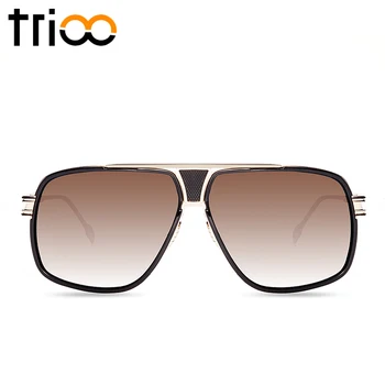 TRIOO de Înaltă Calitate ochelari de Soare Barbati de Brand Designer de Pilot de Aur Ochelari de Soare Pentru Barbati Metal UV400 Rece Mare Supradimensionate de sex Masculin Nuante