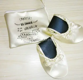 Transport gratuit ! Design de moda en-gros pliabil pantofi pliere pantofi ballerina pentru cadou de nunta