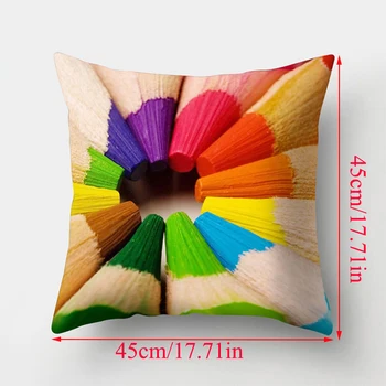 Moda Rainbow față de Pernă față de Pernă Pernă Geometrice Colorate Poliester Decor pentru Casa Masina Canapea Pernă Acoperă 45*45cm
