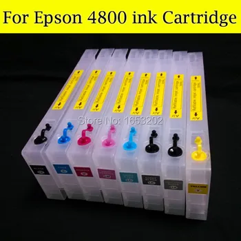 8 Culoare Reumplere cartuș de cerneală Pentru EPSON 4800 Cu Cip Resetat Stylus Pro 4800