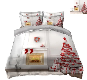 Pomul de crăciun 3D seturi de lenjerie de pat cearceaf Plapuma fata de Perna lenjerie de pat California king Lenjerie de Pat Twin regele Regina Textile Picătură Navă