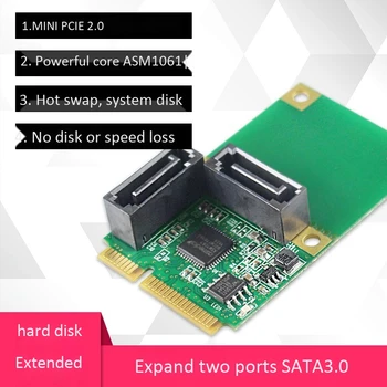 Mini Pcie pentru SATA 3.0 Extender 6Gpbs Suporta 2-Port Hot-Swappable Disc de Sistem