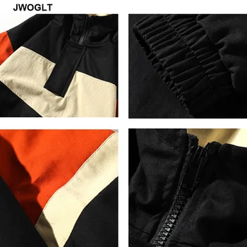Toamna Noua Moda pentru Bărbați Pulover, Jachete Masculine Casual Streetwear Liber coreean Stiluri de Despicare Blocuri de Culoare de Bumbac Paltoane 5XL