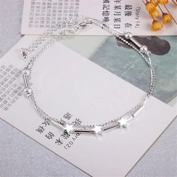 KOFSAC Trendy Bijuterii Stele Lanț de Glezna Bratara Argint 925 Link-ul Lanț de Glezna Pentru Femei Minunat Stil Coreea Bijuterii Cadou