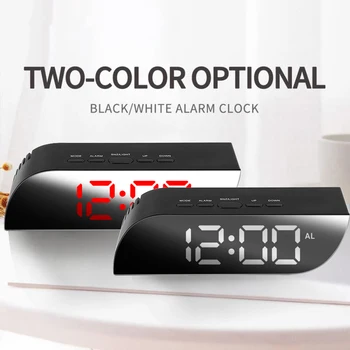 Noua Creatie a CONDUS oglindă trapezoidală timp, temperatura de afișare ceas cu alarmă Snooze Ceasuri de Masa decor acasă 2 alimentare metode