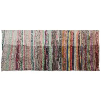 Handmade Multicolor Epocă engleză Covor cu Dungi Runner Covor 105x258 Cm-3'5