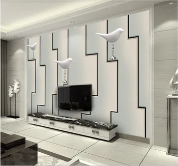 Milofi Nou modern, Chineză simplă pasăre de bun augur interior, tapet decorativ personalizat 8D perete impermeabil pânză