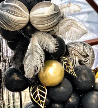 Ghirlanda Baloane Arcada Kit Mat Balon Arc Kit Agat Negru Crom Auriu Argintiu Globos Petrecere De Nunta Decor Copil De Dus Provizii