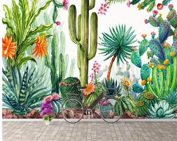 Beibehang foto Personalizat tapet 3D mare wallpaper HD tropicală planta flori de cactus moda murale 3d tapet