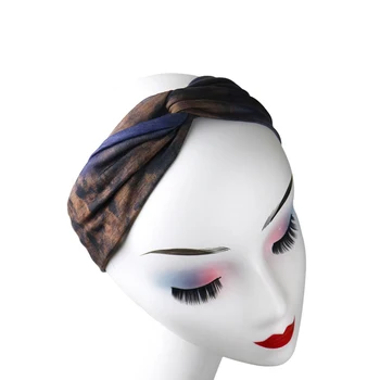 Populare 2020 bentita de sex feminin boho floal stil criss cross wrap cap banda de păr Moale Solid Bandane accesorii de par pentru femei