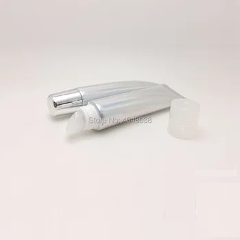 Gol Luciu de Buze Tuburi Recipient de Argint Strălucitor Plastic Moale 15g 20g Cosmetice de Ambalare de Călătorie Stoarce Lipgloss Tub Lucios 50pcs
