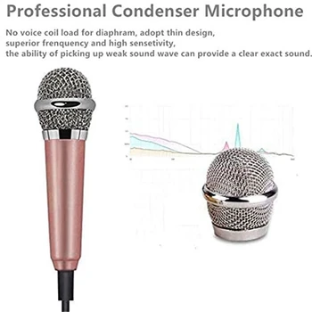 Mini Microfon Omnidirectional cu Stereo Microfon pentru Înregistrarea Vocii,Discuția și Cântând pe Telefon Apple,Android