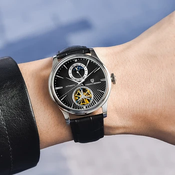 PAGANI DESIGN Sport Bărbați Ceas de Afaceri Automată Safir rezistent la apa Brand de Lux Casual din Piele Ceas Barbati Relogio Masculino